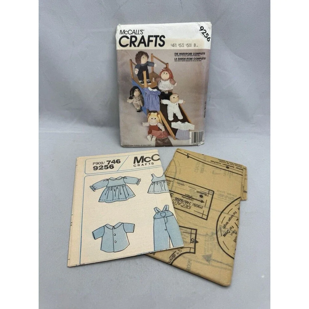 McCall's Crafts 9256 Sewing Pattern Soft Sculptured Doll Complete Wardrobe 16 18